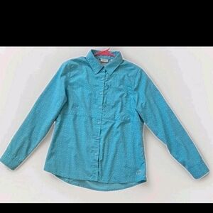 SOLD! LL BEAN Blue Floral Shirt  Sun Blocking